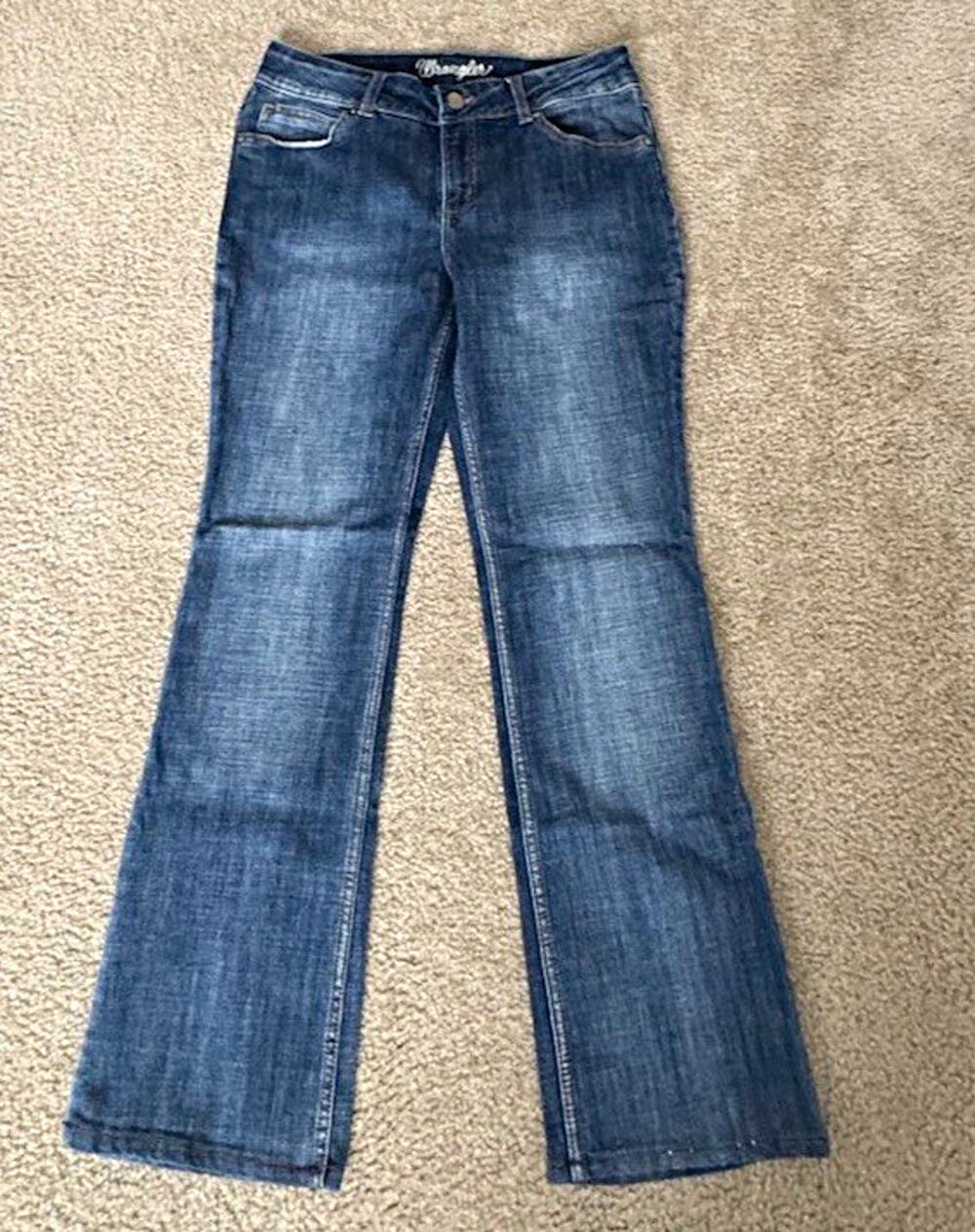 Wrangler Womens 9x34 Bootcut Jeans Dark Wash Stretch Western Cowgirl 09MWZAH